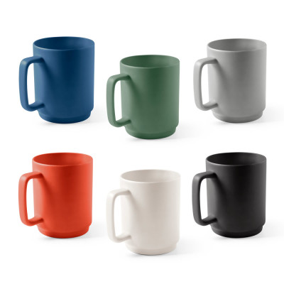 MIGHTY. Ceramic mug with cylindrical body 330 mL